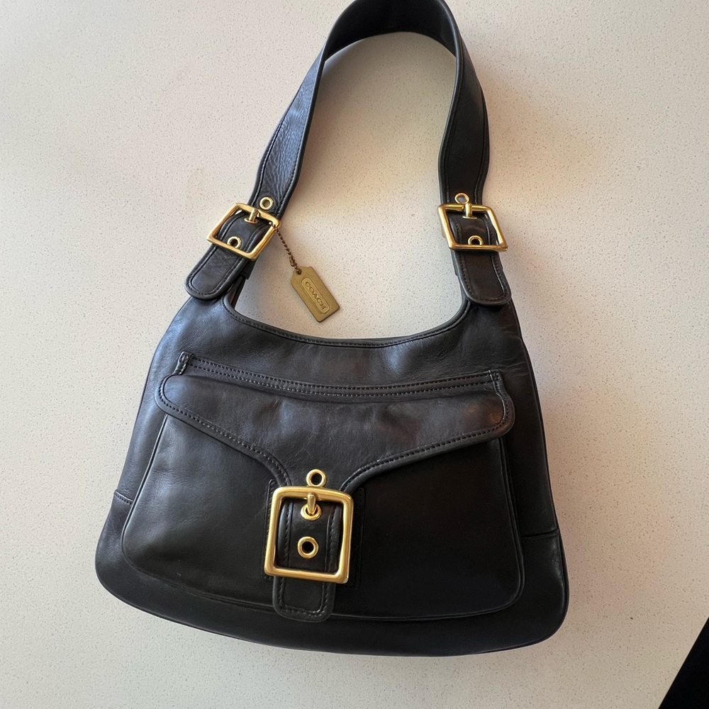 Coach 9340 Legacy Saddlebag, black leather, excellent condition authenticated